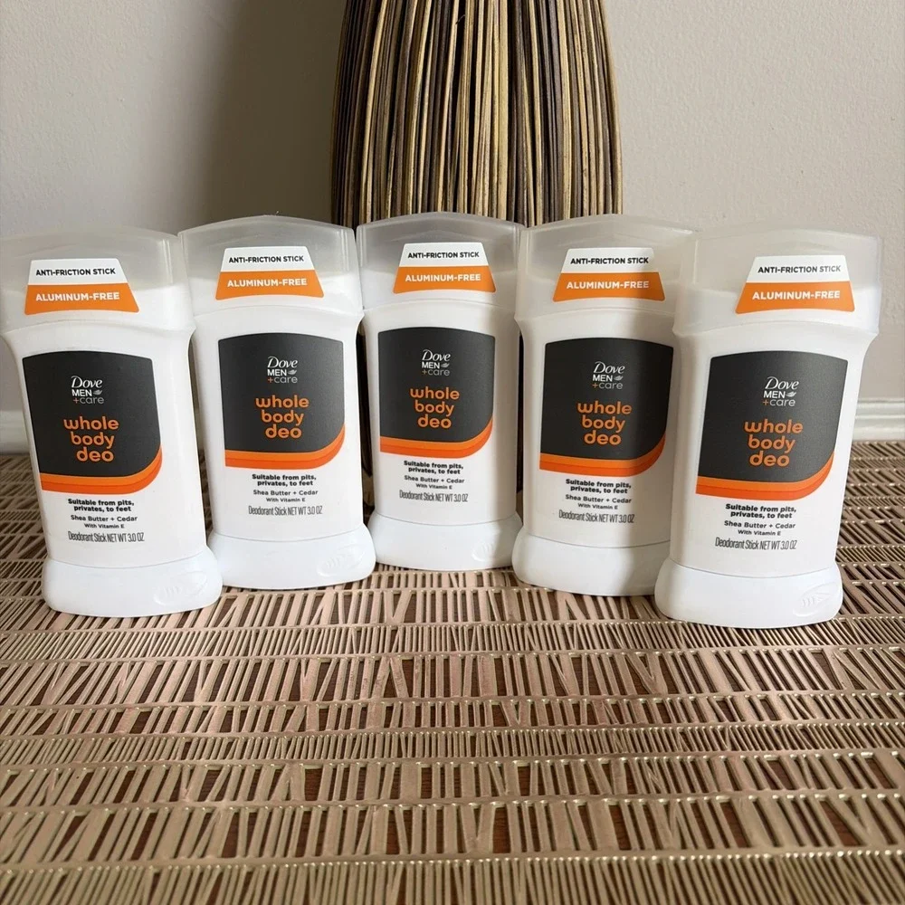 DOVE MEN + CARE Whole Body Deodorant Stick Shea Butter Cedar Vitamin E Lot of 5